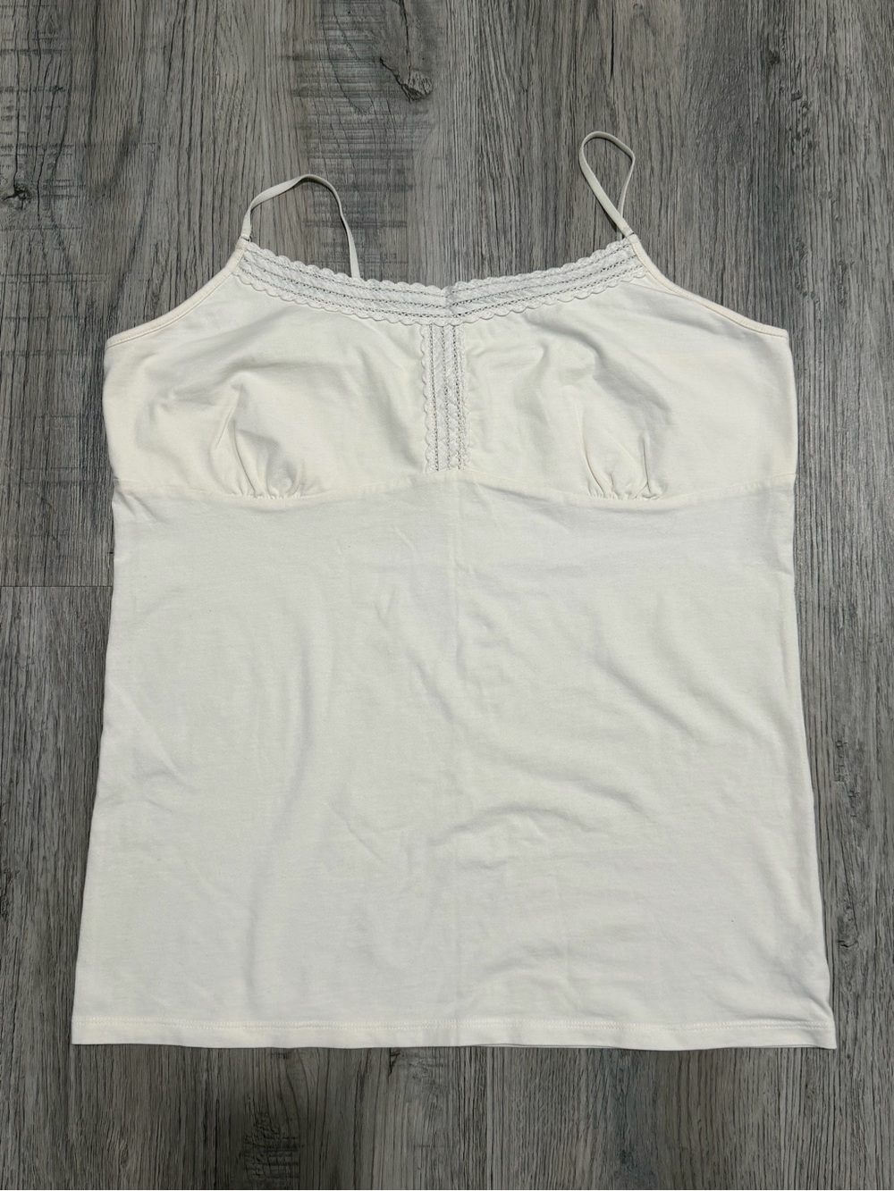 American Eagle Outfitters- Women's White Lace-Trim Cami Tank Top